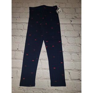 NWOT Old Navy Girls Navy Leggings With Red Lips Sizes XS, M, L